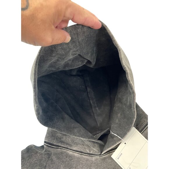 Die Authentic Distressed Die Washed Gray embroided Hoodie Sweatshirt L SKU 9333 - Picture 11 of 15